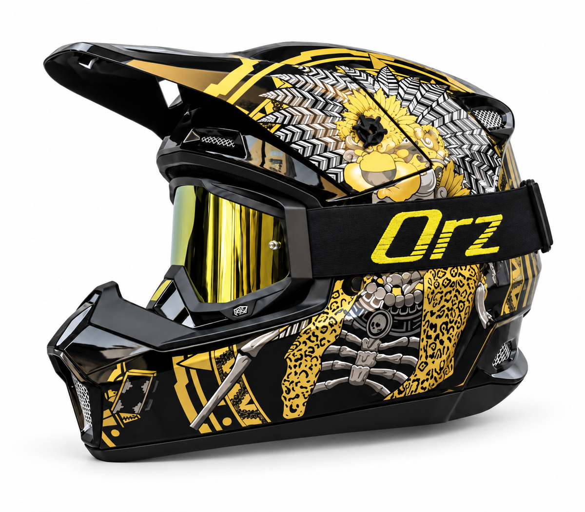 Capacete Cross + Óculos com lente espelhada